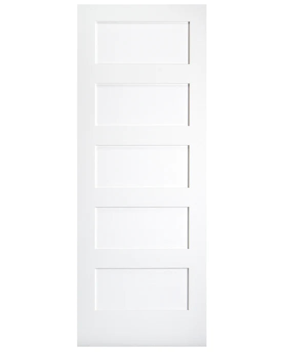 5 Panel Shaker Primed Solid Core Interior Door
