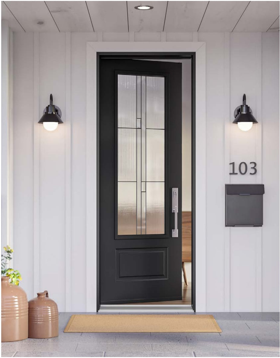 Novatech Aspire Decorative Glass Fiberglass Entry Door