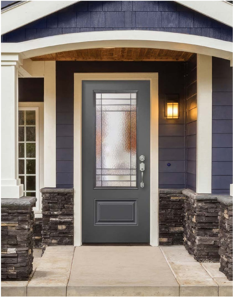 Novatech Celeste Decorative Glass Fiberglass Entry Door