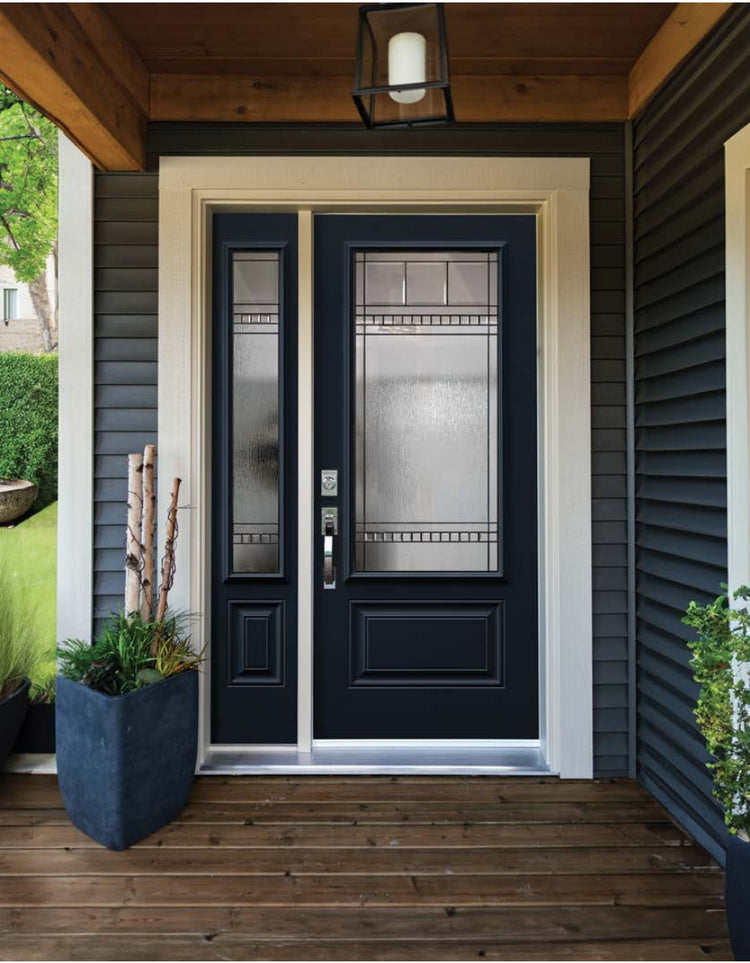 Novatech Chanelle Decorative Glass Fiberglass Entry Door