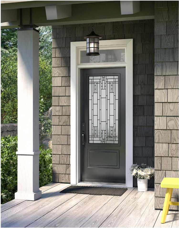 Novatech Horizon Decorative Glass Fiberglass Entry Door