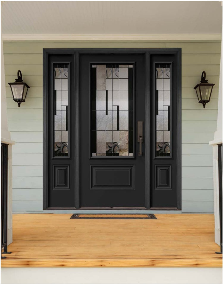 Novatech Onyx Decorative Glass Fiberglass Entry Door