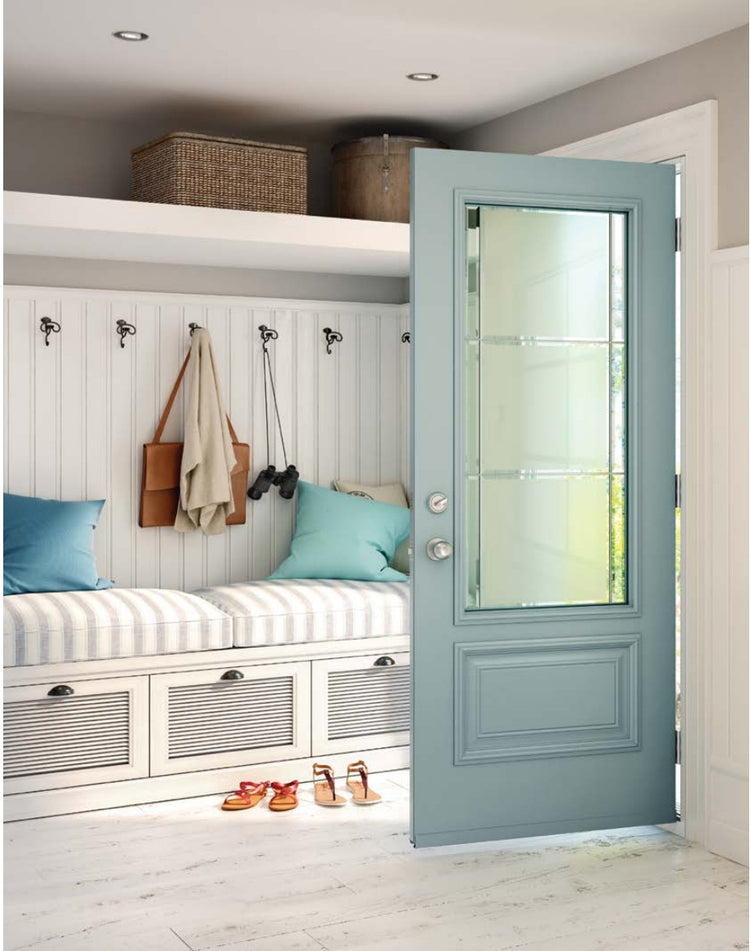 Novatech Opal Decorative Glass Fiberglass Entry Door