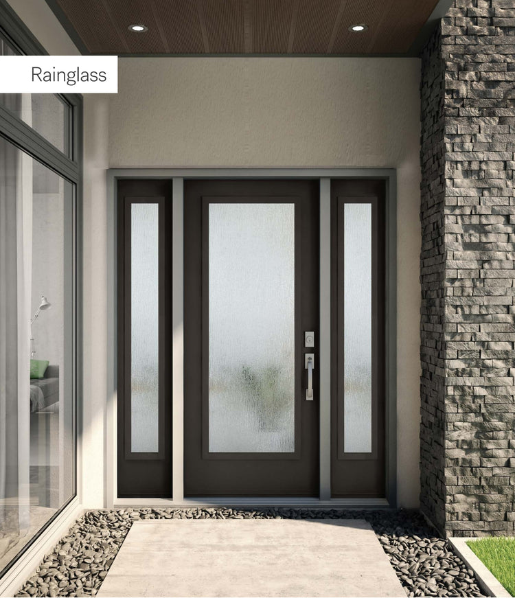 Novatech Rainglass Decorative Glass Fiberglass Entry Door