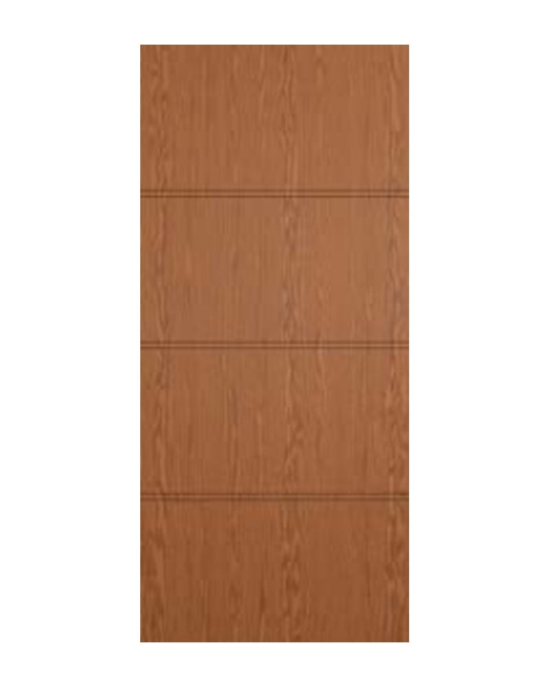 PlastPro HVHZ Oak Woodgrain Horizontal Panel DMG46 Fiberglass Exterior Door