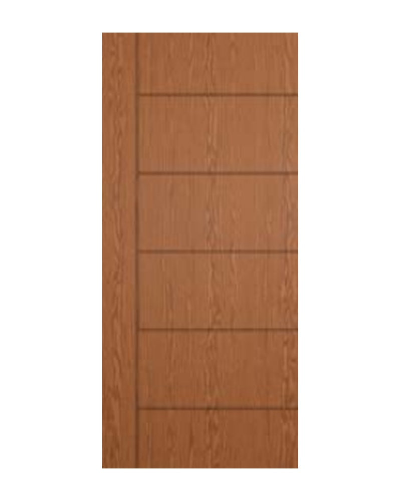 PlastPro HVHZ Oak Woodgrain Horizontal Panel DMG51 Fiberglass Exterior Door