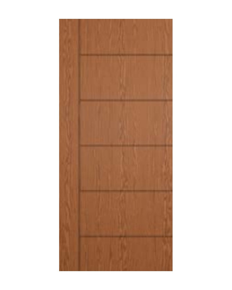 PlastPro HVHZ Oak Woodgrain Horizontal Panel DMG51 Fiberglass Exterior Door