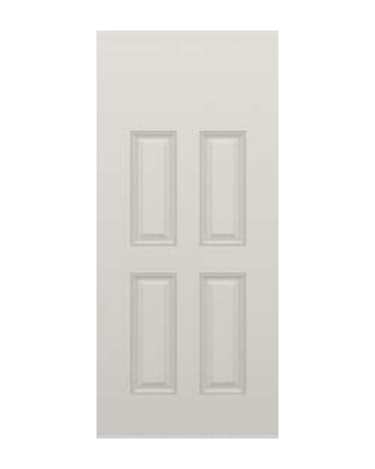 PlastPro HVHZ Smooth 4-Panel DRS40I Fiberglass Exterior Door