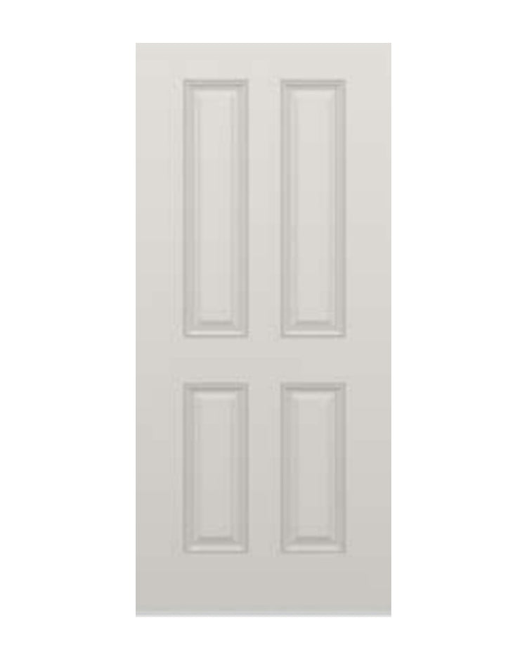 PlastPro HVHZ Smooth 4-Panel DRS41I Fiberglass Exterior Door