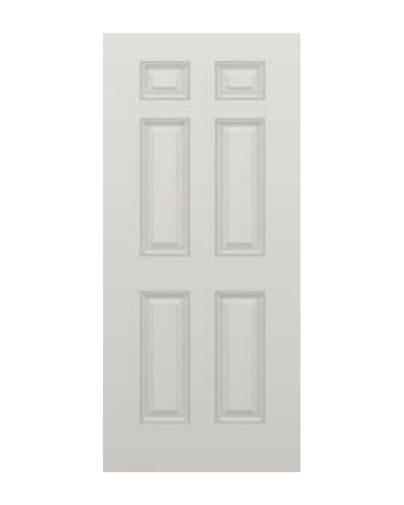 PlastPro Smooth 6-Panel Commercial Prep Fiberglass Exterior Door