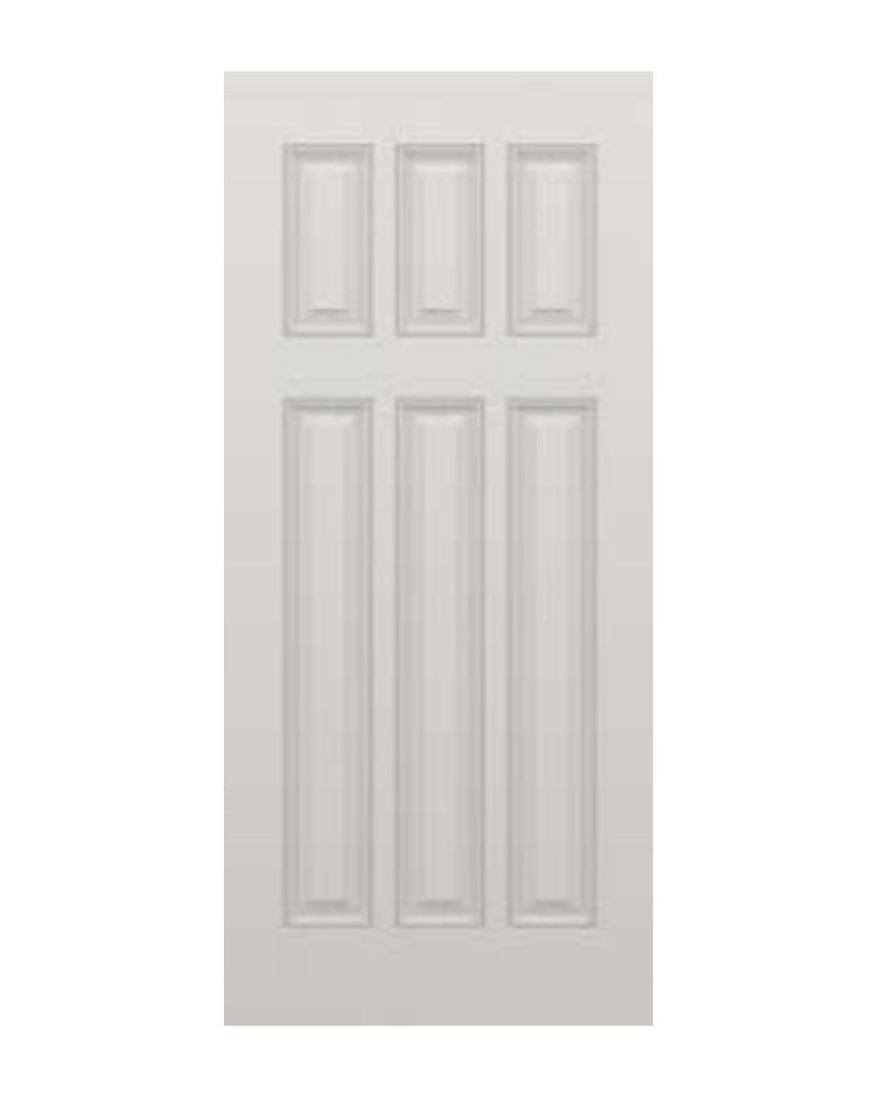 PlastPro HVHZ Smooth Craftsman 6-Panel Fiberglass Exterior Door