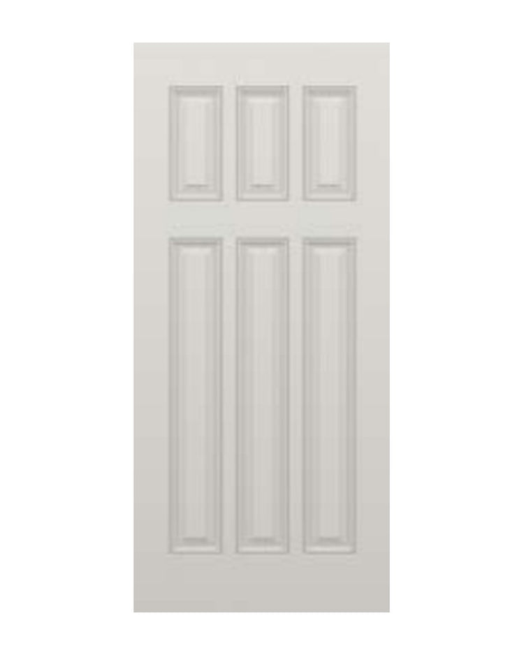 PlastPro HVHZ Smooth Craftsman 6-Panel Fiberglass Exterior Door