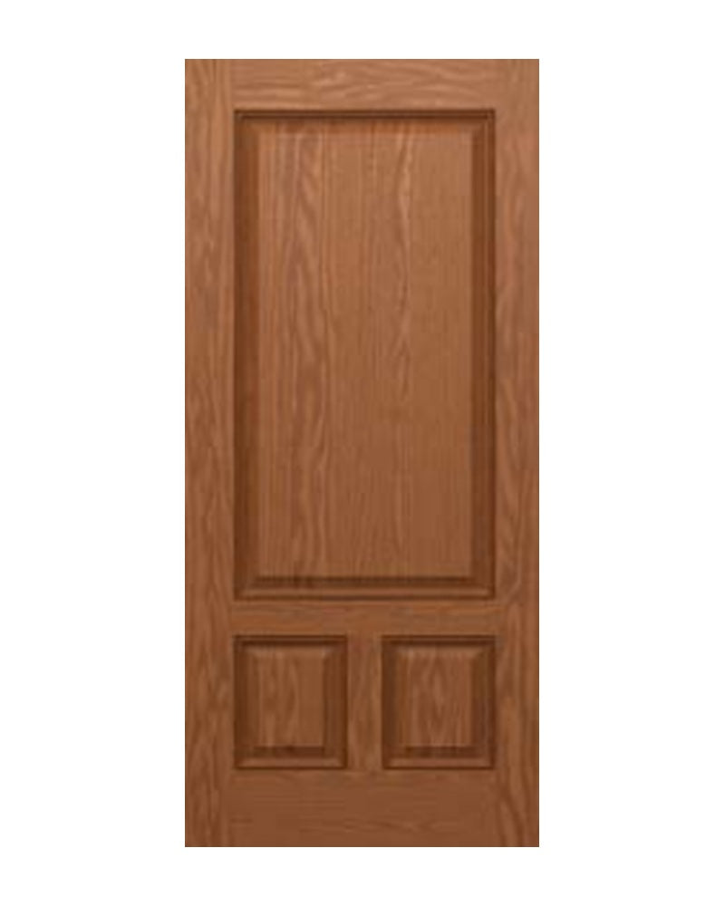 PlastPro Oak Woodgrain 3-Panel DRG3E Fiberglass Exterior Door