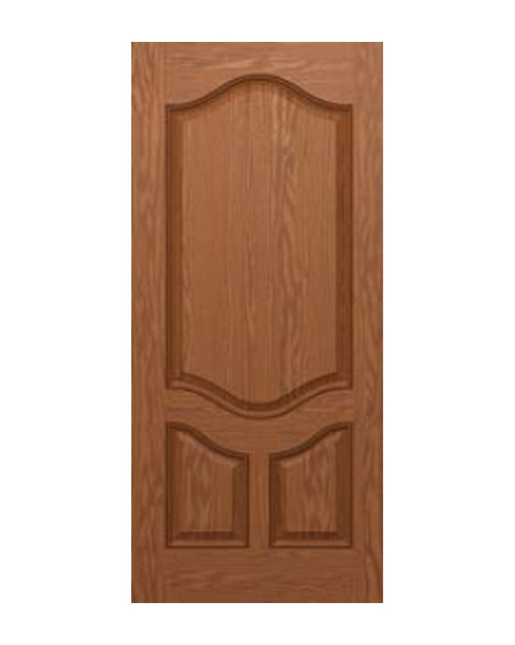 PlastPro Oak Woodgrain 3-Panel DRG3P Fiberglass Exterior Door