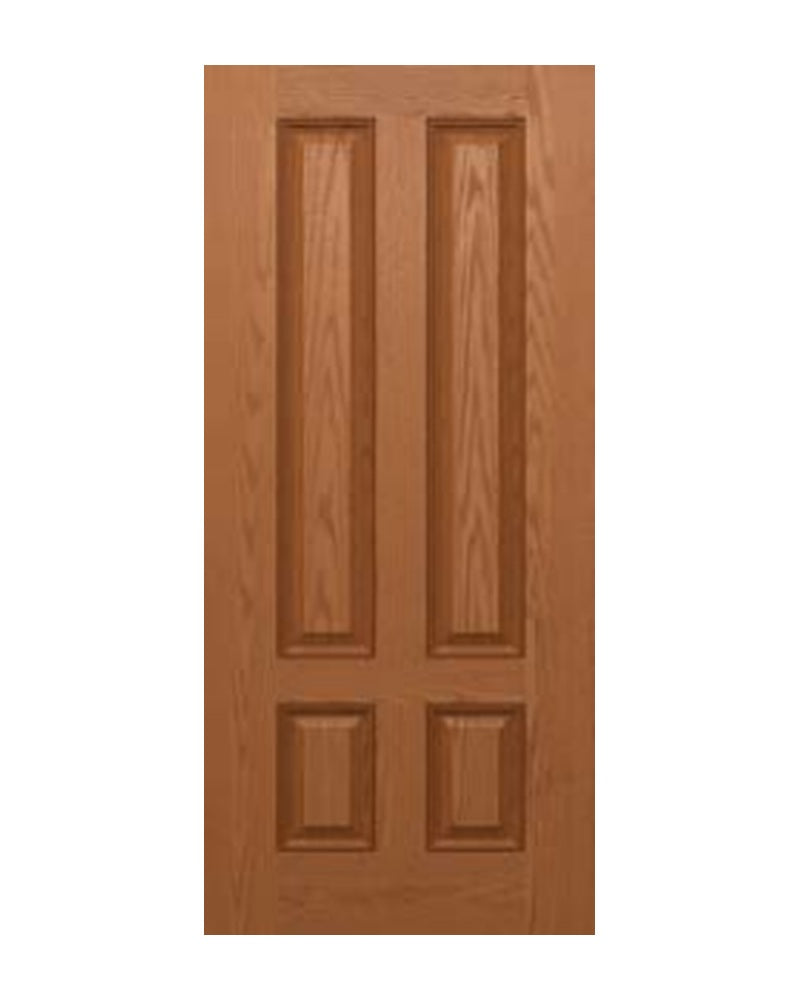 PlastPro Oak Woodgrain 3-Panel Fiberglass Exterior Door