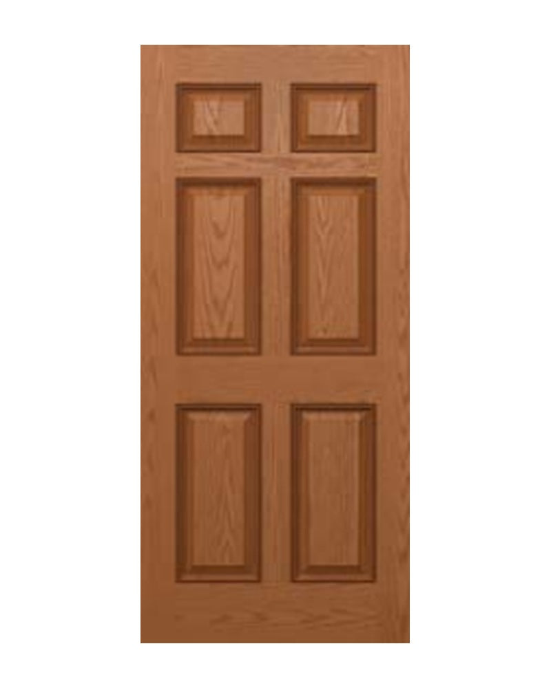 PlastPro Oak Woodgrain 6-Panel Fiberglass Exterior Door