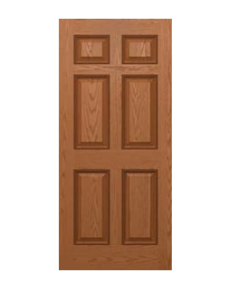PlastPro Oak Woodgrain 6-Panel Fiberglass Exterior Door