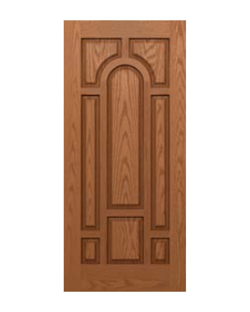 PlastPro Oak Woodgrain Fan Panel Fiberglass Exterior Door