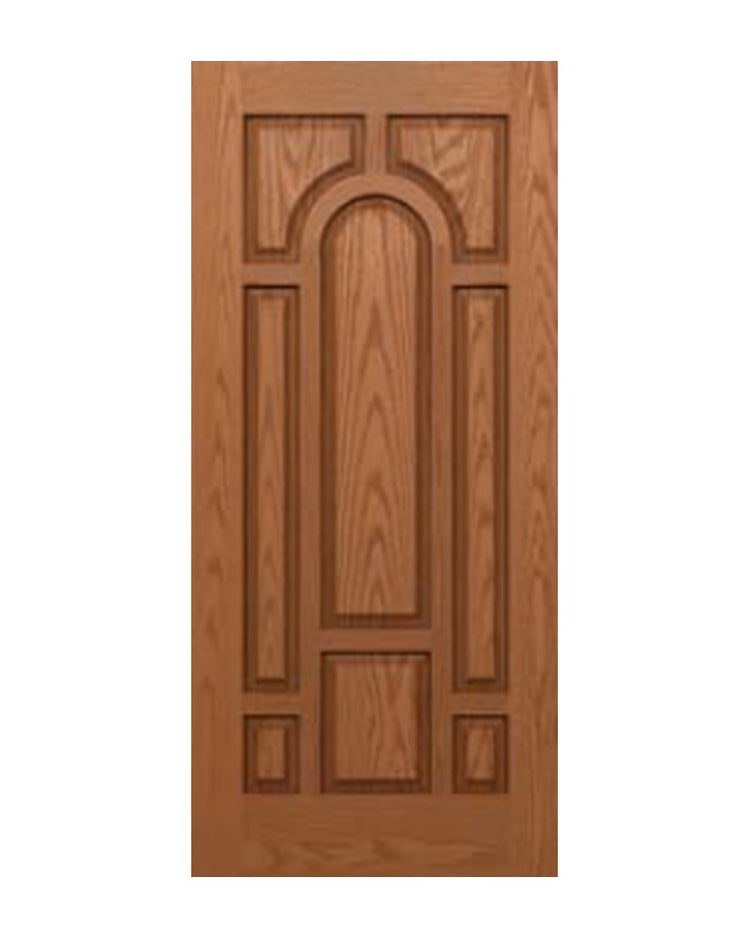 PlastPro Oak Woodgrain Fan Panel Fiberglass Exterior Door