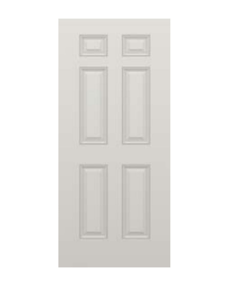 PlastPro Smooth 6-Panel Commercial Prep Fiberglass Exterior Door