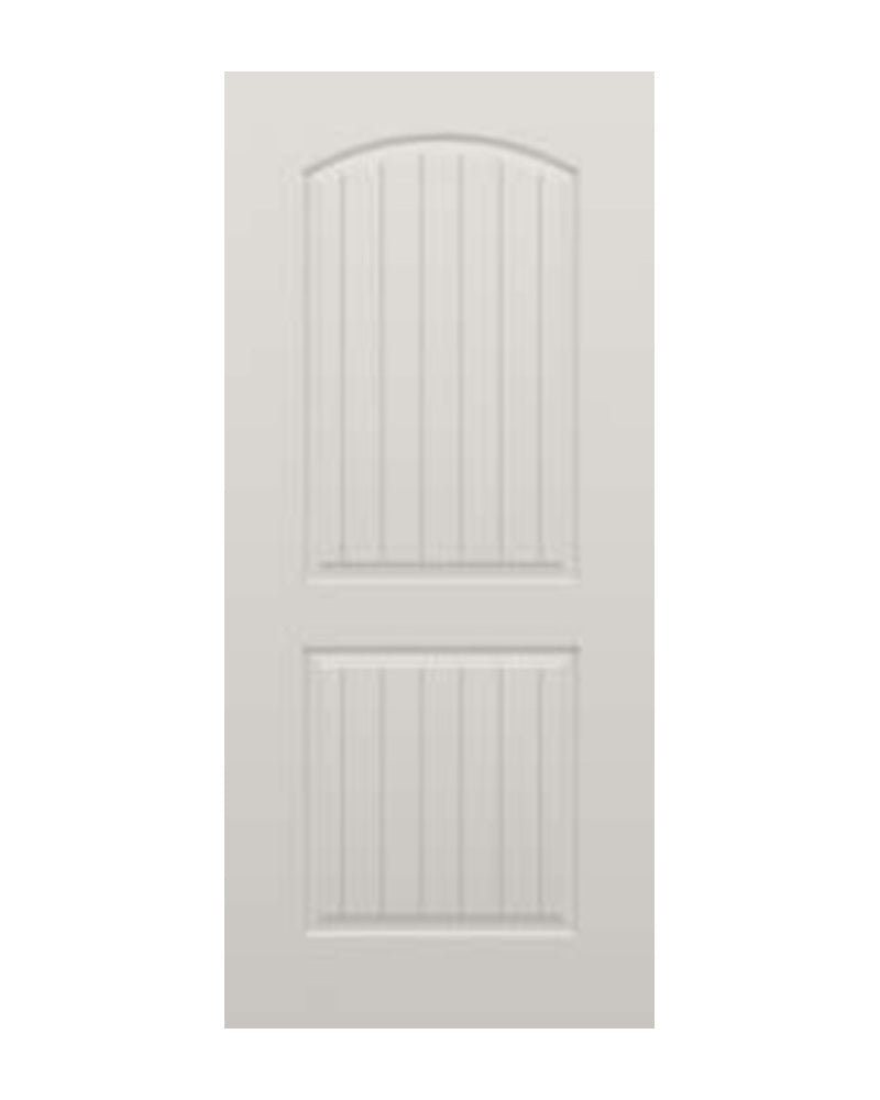 PlastPro Smooth Arched Plank 2-Panel Fiberglass Exterior Door