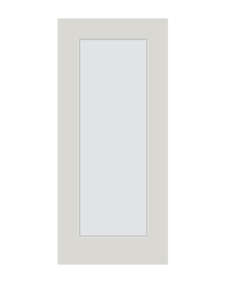 Smooth full-lite cutout fiberglass slab; glass is separate