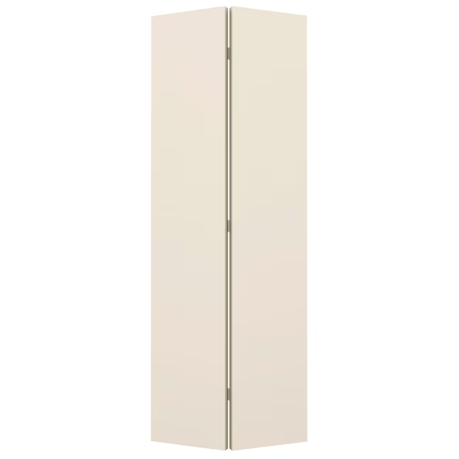Primed hardboard flush bifold door with two smooth hinged panels