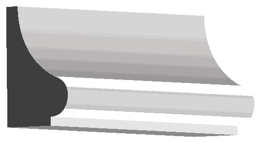 Woodgrain No. 167 Base Shoes & Caps profile illustration