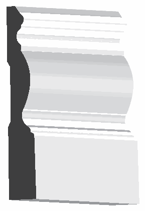 Woodgrain No. B322 Baseboards profile illustration