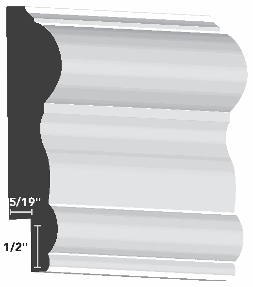 Woodgrain No. 298R Chair Rails profile illustration