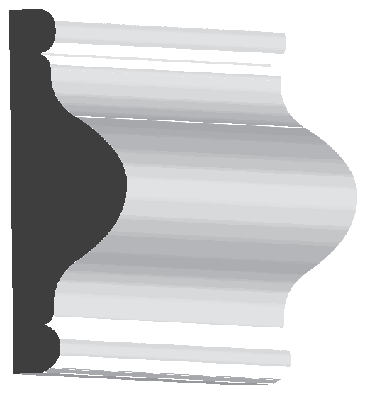 Woodgrain No. 302H Chair Rails profile illustration