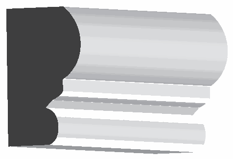 Woodgrain No. 427F Chair Rails profile illustration