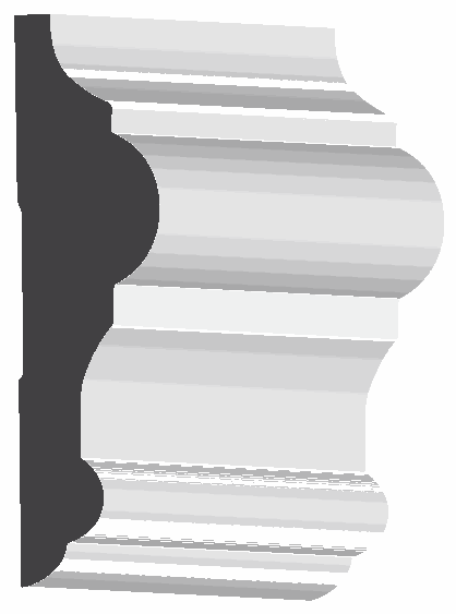 Woodgrain No. S2FL Chair Rails profile illustration