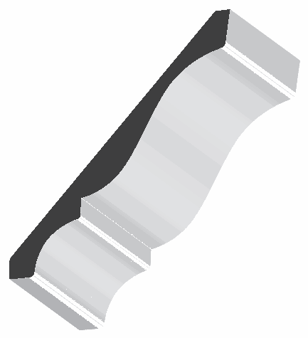 Woodgrain No. 43 Crown Mouldings profile illustration