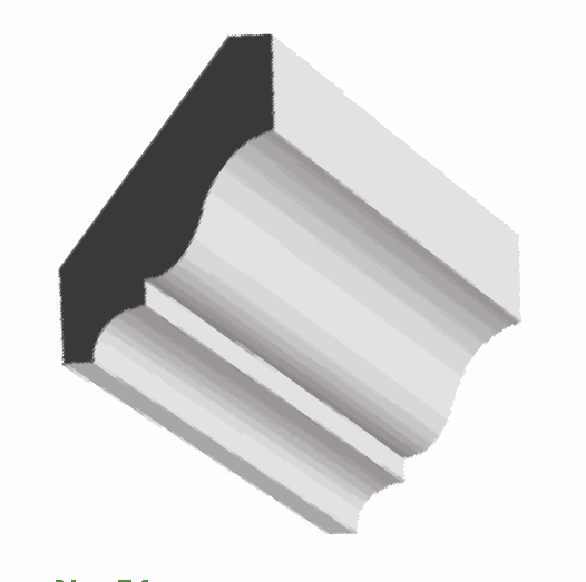 Woodgrain No. 54 Crown Mouldings profile illustration