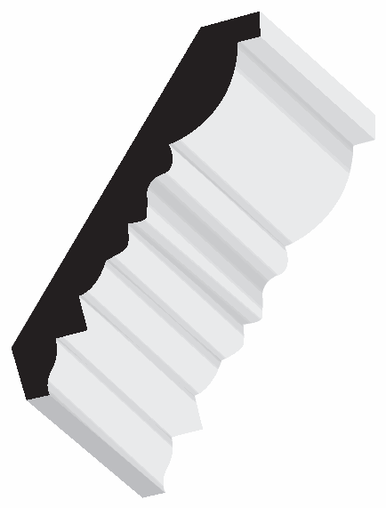 Woodgrain No. C022 Crown Mouldings profile illustration