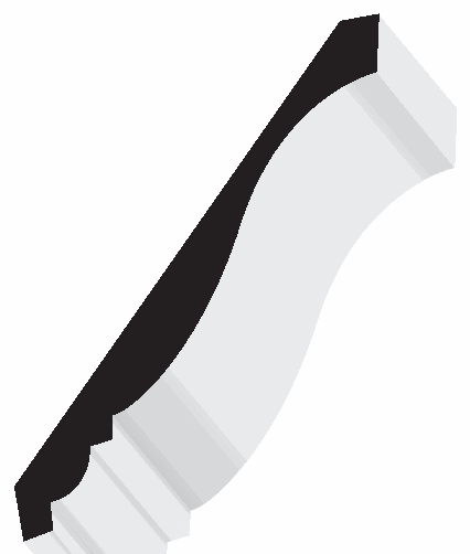 Woodgrain No. F714 Crown Mouldings profile illustration