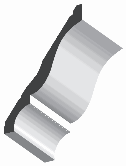 Woodgrain No. T545 Crown Mouldings profile illustration