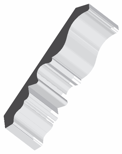 Woodgrain No. TLC504 Crown Mouldings profile illustration