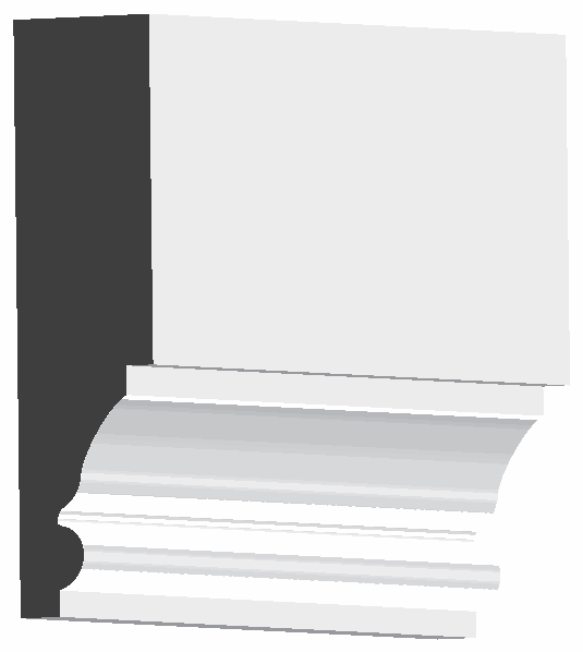 Woodgrain No. B200 Utility Mouldings profile illustration