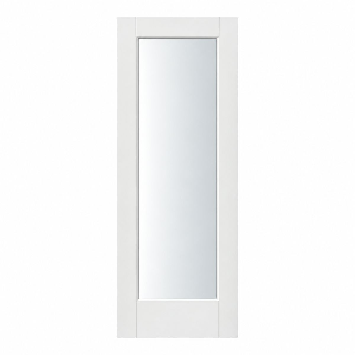 1-Lite Shaker Privacy Glass Interior Door Slab — catalog illustration