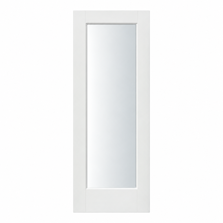 1-Lite Shaker Privacy Glass Interior Door Slab — catalog illustration