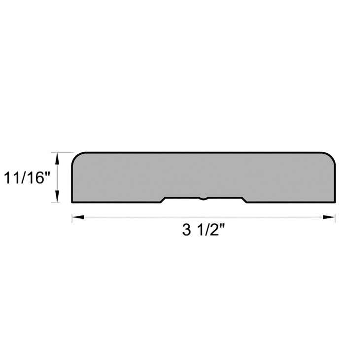 11/16" x 3-1/2" x 8' WM 412 White Casing