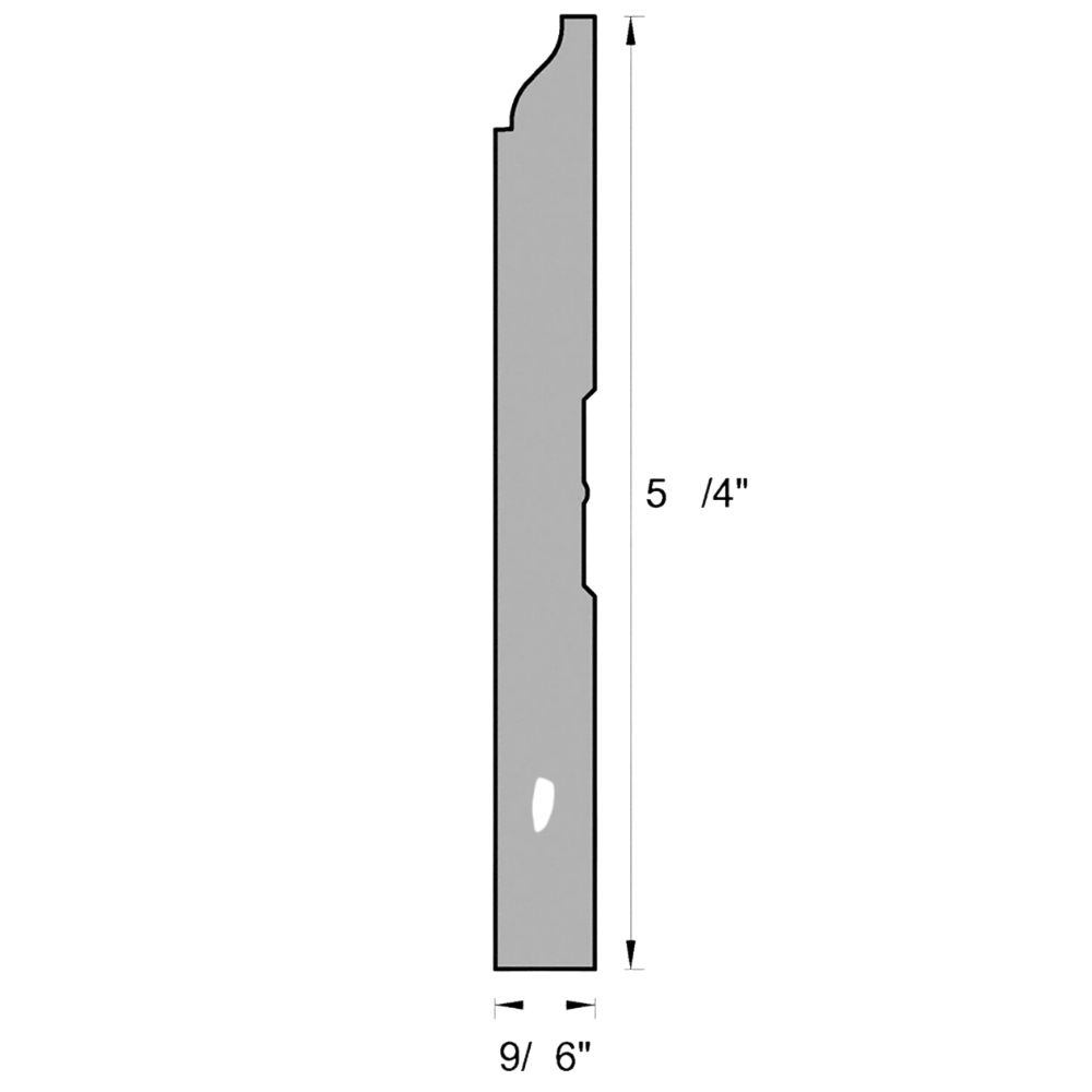 WM618 9/16" x 5-1/4" x 8'  Baseboard