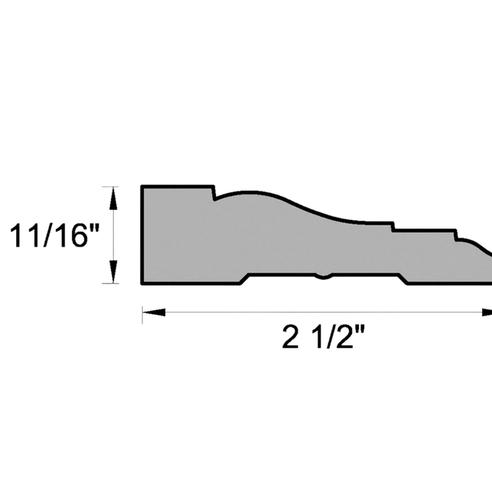 11/16" x 2-1/2" x 8' WM 361 White Casing