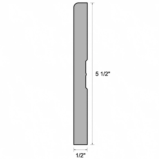 9/16" x 5-1/2" x 8' WP432EP White Base